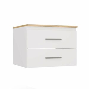 Szafka łazienkowa pod umywalkę NEL 60 – biały / dąb artisan