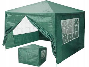 Namiot pawilon ogrodowy handlowy 3×3 m 4 ścianki zielony