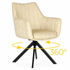 Upholstered swivel chair ModernHome beige
