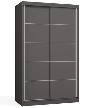 Sliding wardrobe IGA 120 cm anthracite with muntins