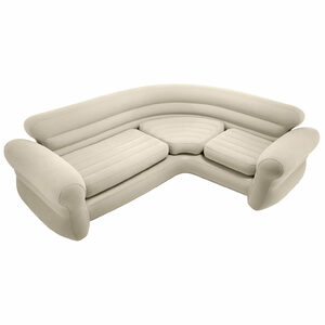 Dmuchana kanapa narożna sofa czteroosobowa cm beżowa 68575