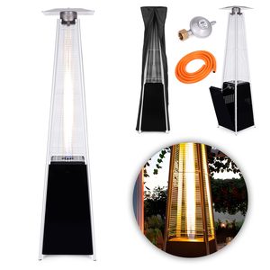 Ogrzewacz parasol gazowy grzejnik 13 kW szklany na ogród patio reduktor wąż – 227 cm