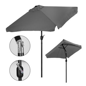 Duży parasol skośny łamany z korbą szary 200×140 cm