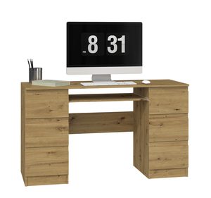 Desk Cuba 6 drawers oak artisan 130x51cm