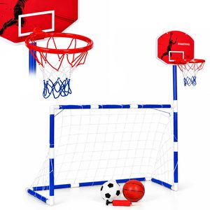 2in1 sports set for children from 3 years, basket and football, hoop 20 cm