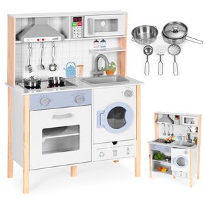 Wooden kitchen for children ECOTOYS, 93.5 cm, cooking sounds, LED, 3+