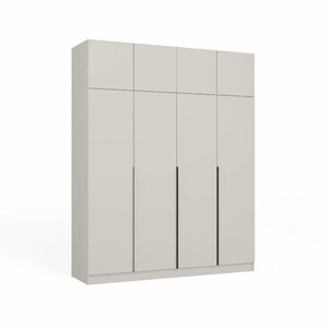 Szafa SENSO 4D z NADSTAWKĄ Wysoka KASZMIR Drzwi Czarne Uchwyty 250×200 Cm