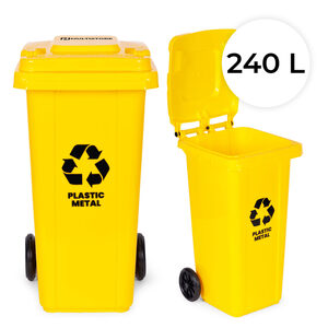 Kosz na śmieci 240L – żółty