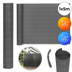 Dwustronna mata bambusowa 100×500 cm na balkon taras ogrodzenie antracyt