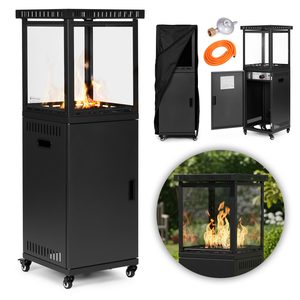 Ogrzewacz gazowy promiennik grzejnik 13 kW szklany na ogród patio reduktor – 136.5 cm