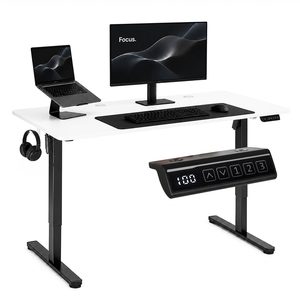 Electric desk 140×60 cm adjustable 72-118 cm chipboard – 140x60 · białe