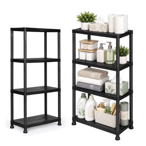 4-level utility rack ModernHome, black, 131 cm high, 61 cm
