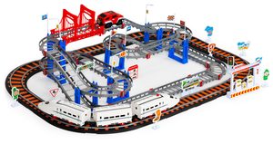 Electric railway with two tracks for children from 3 years