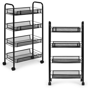 Mobile bookcase ModernHome 4 shelves black 84 cm