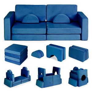 Sofa składana modułowa dla dzieci duża 2-osobowa DIY 10 miękkich poduch –