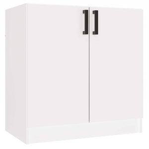 Lower kitchen cabinet Katia D-80 white with black handles