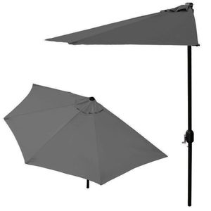 Parasol ogrodowy pół-parasol ścienny na taras 2,7 m szary