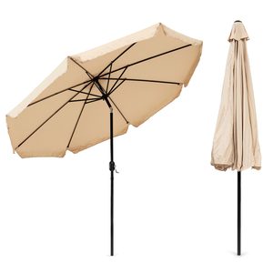 Parasol ogrodowy duży 3 m skośny łamany z korbą beż