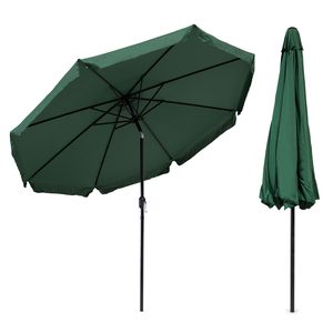 Parasol ogrodowy duży 3 m skośny łamany z korbą zielony