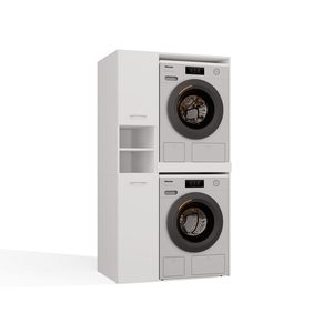 Bathroom set POLA TWIN 32 white built-in washing machine and dryer post