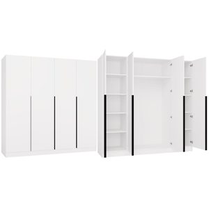 Szafa SENSO 4D 200 CM 4 Drzwi Czarne Uchwyty