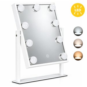 LED Makeup Mirror ModernHome 25×30 cm, 3 colors of light, touch