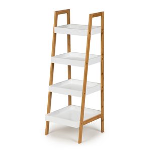 Regał z 4 półkami bambusowy stelaż 98 cm