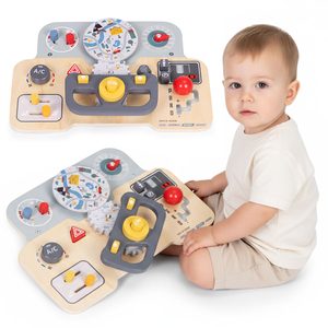 Drewniana tablica manipulacyjna sensoryczna dla dzieci panel edukacyjny auto