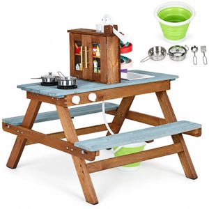 Wooden mud kitchen for children 2in1 ECOTOYS with water pump