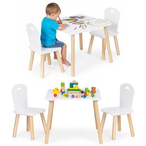 Zestaw mebli dziecięcych ECOTOYS – stolik + 2 krzesła białe