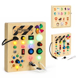 Wooden manipulation board ECOTOYS LED for children 3+