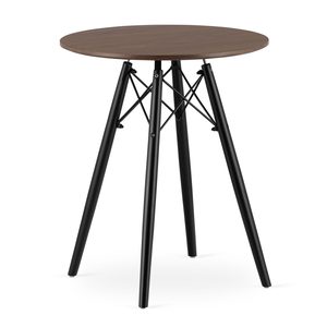 Nowoczesny stół kawowy skandynawski o średnicy 60 cm w kolorze brązu