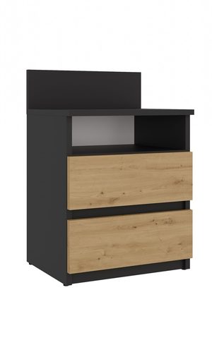 Szafka nocna Malwa M1 – antracyt / dąb artisan