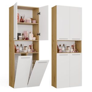Szafka łazienkowa NEL 2K DK – dąb artisan / biały