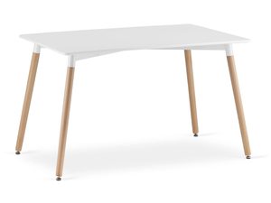 Kuchynský stôl ADRIA biely obdĺžnikový 120×80 cm, bukové nohy, štýlový